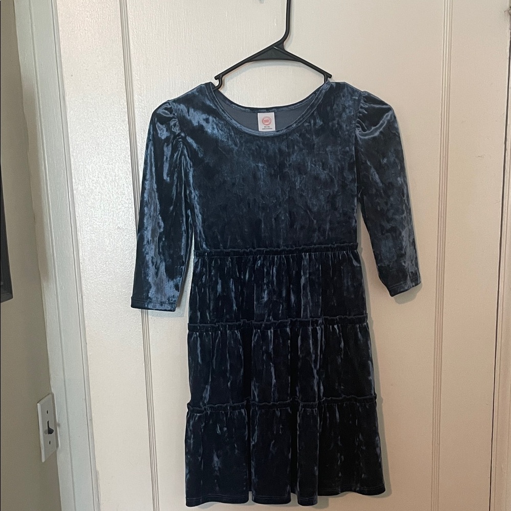 Wonder Nation Kids Velvet Dress in Navy